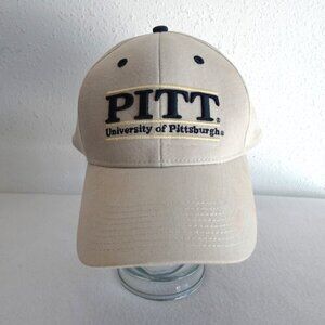 University Of Pittsburgh Baseball Hat Vintage The Game One Size Beige Embroider